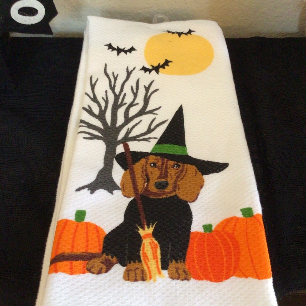 Dachshund witch dog Halloween Towels the Farmhouse Rachel Ashwell